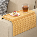 Addreen Non Slip Tray Large Sofa Cup Holder Tray Cups Bamboo Sofa Armrests Tray Table With Removable - Image 3