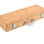 Addreen Outdoor Cooking Wood case for BBQ Tools Set Storage Box Wooden case