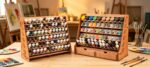 Addreen Paint Organizer With 72 Holes and Paint Rack With 65 Holes in Two Sizes Wall Mounted Wooden Storage Rack - Image 2