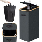 Addreen Plastic Bottle Basket 100L Kitchen Recycling Bin Large Capacity With Removeable and Reusable Inner Bag
