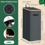 Addreen Plastic Bottle Basket 100L Kitchen Recycling Bin Large Capacity With Removeable and Reusable Inner Bag - Image 2