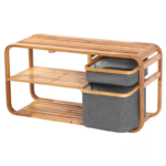 Addreen Reliable Quality Natural Bamboo Shoe Rack Good Shoe Storage Organizer With Drawer Space Saver Shoe Bench
