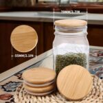 Addreen Reusable Bamboo Mason Jar Lids Food Grade Airtight Compact Design Perfect 100 Percent Fit Regular Mouth Mason Jars - Image 2