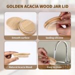 Addreen Reusable Bamboo Mason Jar Lids Food Grade Airtight Compact Design Perfect 100 Percent Fit Regular Mouth Mason Jars - Image 3