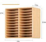 Addreen Rotating Marker Organizer Bamboo Marker Storage Holder with 22 Compartments for 176 Markers - Image 3