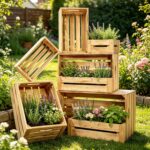 Addreen Set of 5 Rustic Nesting Wooden Crates with Handles, Natural Pine Wood Decorative Storage Crates Boxes - Image 3