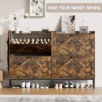 Addreen Shoe Storage Cabinet 2 Flip Drawers Freestanding Shoe Organizer Living Room Narrow Shoe Rack Cabinet Customized Metal - Image 2