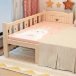 Addreen Solid Pine Wood Kids Bed with Widened Loft Frame Guardrail and Slide for Children Bedroom Furniture - Image 3