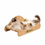 Addreen Solid Wood Cat Scratcher Bed for Indoor Cats Horizontal Scratching Lounge Mess Free Durable Pet Rest Furniture - Image 2