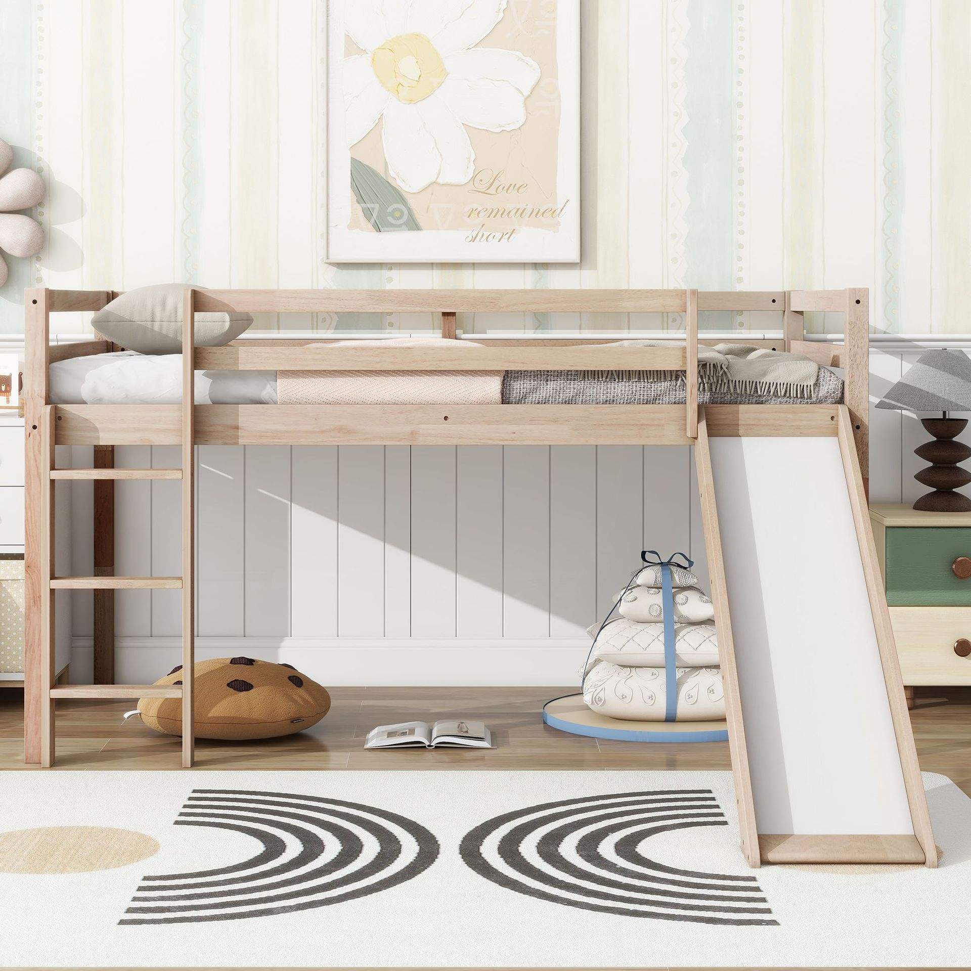 Addreen Solid Wood Eco-Friendly Modern Convertible Twin Bunk Bed Frame Kids Teens Customizable Color Logo Maximize Space Bedroom01 Addreen Solid Wood Eco-Friendly Modern Convertible Twin Bunk Bed Frame Kids Teens Customizable Color Logo Maximize Space Bedroom - Image 1