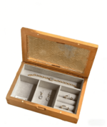 Addreen Solid Wooden Jewelry Box with Glass Lid - Vintage Jewelry Storage Organizer for Earrings, Bracelets
