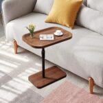 Addreen Table Adjustable Height C Shaped Side Table for Couch for Living Room and Bedroom Storage Shelf Bedside Tables