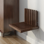 Addreen Wall-Mounted Shower Seat Bench Folding Shower Stool Shower Entryway Solid Wood Shoe Changing Stool for Kids Adults