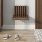 Addreen Wall-Mounted Shower Seat Bench Folding Shower Stool Shower Entryway Solid Wood Shoe Changing Stool for Kids Adults - Image 2