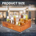 Addreen Walnut Perfume Display Shelf Large Capacity 3-Tier Bamboo Wooden Cologne Organizer Hidden Office Organization - Image 2