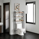Addreen Wholesale Industrial Wood & Iron Modern Design Three-Level Bathroom Shelves Toilet Lockers Space-Saving Home Furniture - Image 2