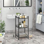 Addreen Wholesales Multifunctional Iron Modern 3-Shelf Freestanding Corner Storage Shelf for Kitchen Bathroom Living Room Home