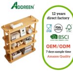 Addreen Wooden Bookcase Modern Open Bookshelf Freestanding Storage Rack for Living Room Bedroom Office