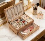 Addreen Wooden Jewelry Box for Women Rustic Farmhouse Organizer with Drawer Storage for Rings Earrings Necklace Bracelet - Image 3
