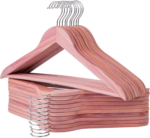 American Red Cedar Wood Suit Hangers 30 Pack 360° Swivel Hook Smooth Surface Slim Coat Hangers Great Closet Refresh
