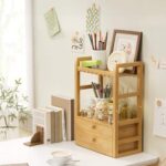 Bamboo Bathroom Countertop Organizer 2-Tier Makeup Organizer with 2 Drawers Vanity Organizer Storage - Image 3