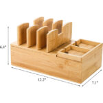 Bamboo Charging Station-Lightweight Design Tabletop Mount for Desktop Docking Multiple Devices Cell Phones Watches - Image 2