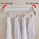 Bathroom Metal Towel Rack Foldable & Extendable Clothes Rack Wall Mounted Single Tier Storage Shelf Towel Holder Wholesale