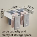 Bathroom Metal Towel Rack Foldable & Extendable Clothes Rack Wall Mounted Single Tier Storage Shelf Towel Holder Wholesale - Image 3