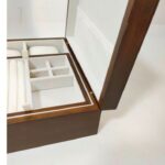Black Walnut Lacquer Finish Fine Flannel Japanese Style Rectangle High-end Portable Wood Jewelry Box for Necklace Ring Storag - Image 2
