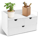 Charmewooden Bamboo Classic Rectangle Desk Organizer Black Drawers Storage Box Lacquer Technique Sustainable Home Office - Image 3