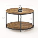 Coffee Table 25.6  Small Living Room Furniture 2-Tier Rustic Wood Desktop Storage Shelf Modern Design Engineered Wood Frame