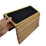 Collapsible Bamboo Wooden Sofa Armrest Tray Table Foldable Couch Arm Snacks Drinks Serving Trays for Living Room Home - Image 2