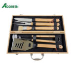 Custom Grilling Set With 5 Useful BBQ Grilling Tools Customized Wood Kitchen Tool Shrink Wrap & Brown Box or Customized Passed - Image 2