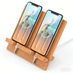 Custom Multifunction Bamboo Wood Phone Adjustable Foldable Desktop Mobile Phone Tablet Pc Stand Holder - Image 2