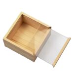 Customized Size Wooden Storage Boxes & Bins with Sliding Transparent Acrylic Lid for Jewelry Gift Craft Packaging