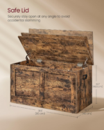 Farmhouse Style Wooden Toys Organizer Storage Trunk 2 Safety Hinges Entryway Shoe Bench Large Capacity Chest Storage Boxes Bins - Image 2