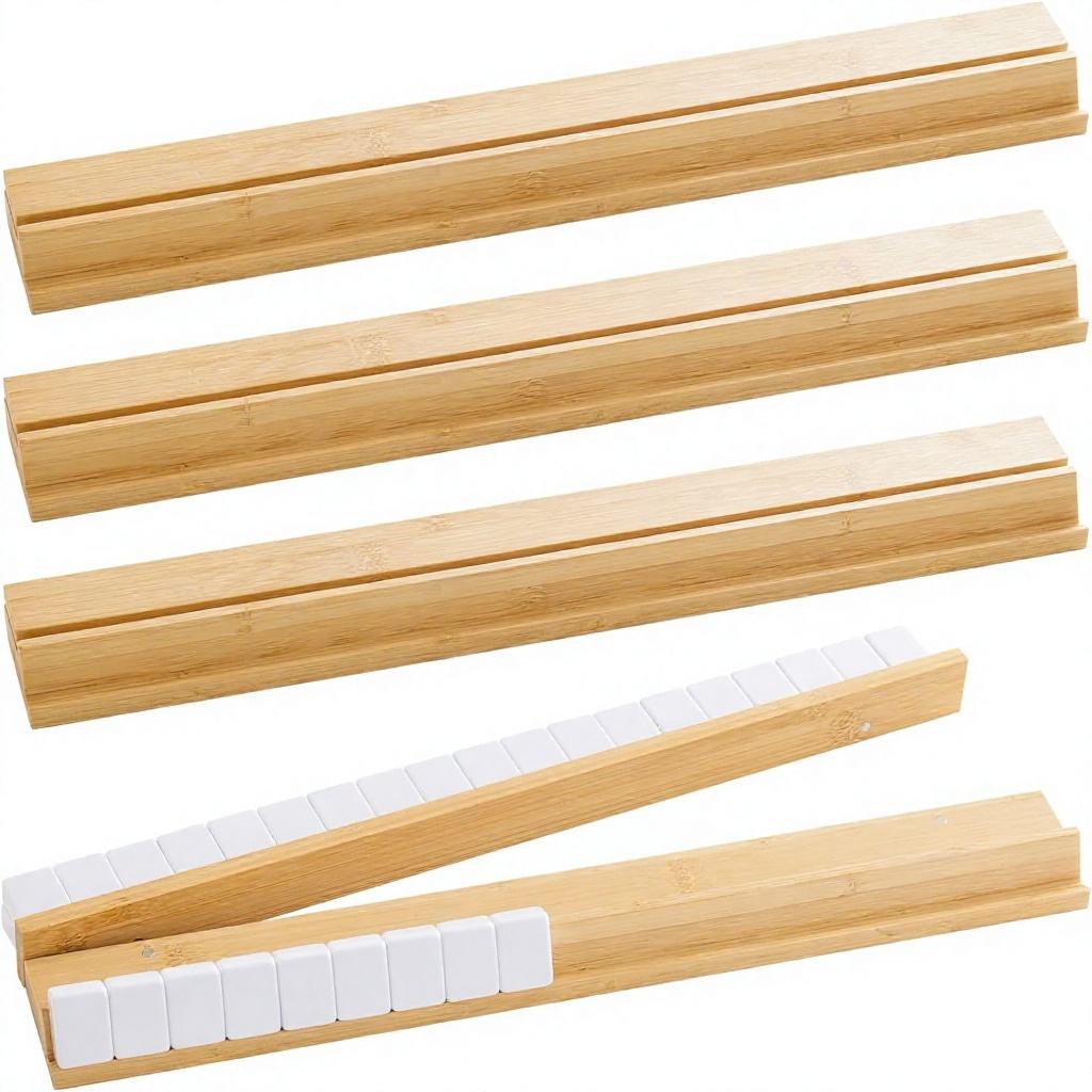 For Bamboo Wood Mahjong Racks with Magnetic Pushers Set 4 Tile Racks Durable American Mahjong Accessories Complete Storage Bag01 For Bamboo Wood Mahjong Racks with Magnetic Pushers Set 4 Tile Racks Durable American Mahjong Accessories Complete Storage Bag - Image 1