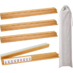 For Bamboo Wood Mahjong Racks with Magnetic Pushers Set of 4 DurableAmerican Mahjong Tile Accessories Storage Rack - Image 2