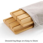 For Bamboo Wood Mahjong Racks with Magnetic Pushers Set of 4 DurableAmerican Mahjong Tile Accessories Storage Rack - Image 3