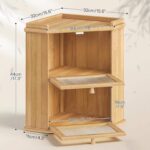 Addreen Corner 2-Tier Bamboo Bread Box with Shelf Kitchen & Dining Room Food Storage Container YL19MB01 - Image 3