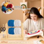 Hand-Woven Wool Knitting Storage Rack Cross-Border Magnetic Wooden Bobbin Rack Sewing Accessory Magnetic Suction Yarn Needlework - Image 2