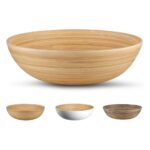 Handmade Bamboo Salad and Party Snack Bowl Eco-Friendly Modern Oval Design Polished Wooden Bowl for Multi-Purpose Use