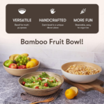 Handmade Bamboo Salad and Party Snack Bowl Eco-Friendly Modern Oval Design Polished Wooden Bowl for Multi-Purpose Use - Image 2