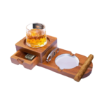 Handmade Modern Solid Wood Ashtray Windproof Portable Square Cigar Drawer Whiskey Cup Holder Nice Packaging for Smoking - Image 3