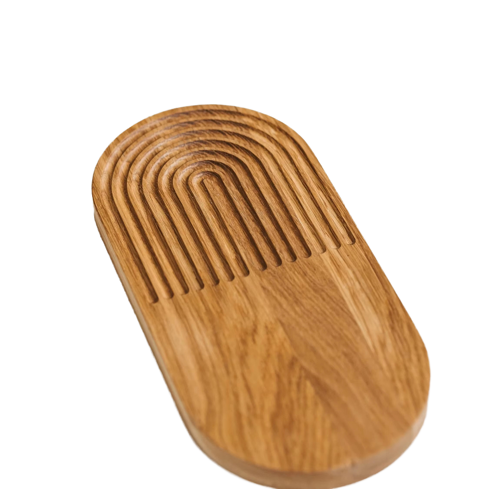 Handmade Oak Wave Tray Semi-Arched Design Boho Home Decor Organizer for Small Plants Food Wardrobe Kitchen Display Accessories Handmade Oak Wave Tray Semi-Arched Design Boho Home Decor Organizer for Small Plants Food Wardrobe/Kitchen Display Accessories - Image 1