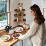 Heavy Duty Backless Corner Shelf Wall Mount Set 3 Acacia Wood Floating Shelves for Bedroom LivingRoom Bathroom Corner Shelf - Image 2