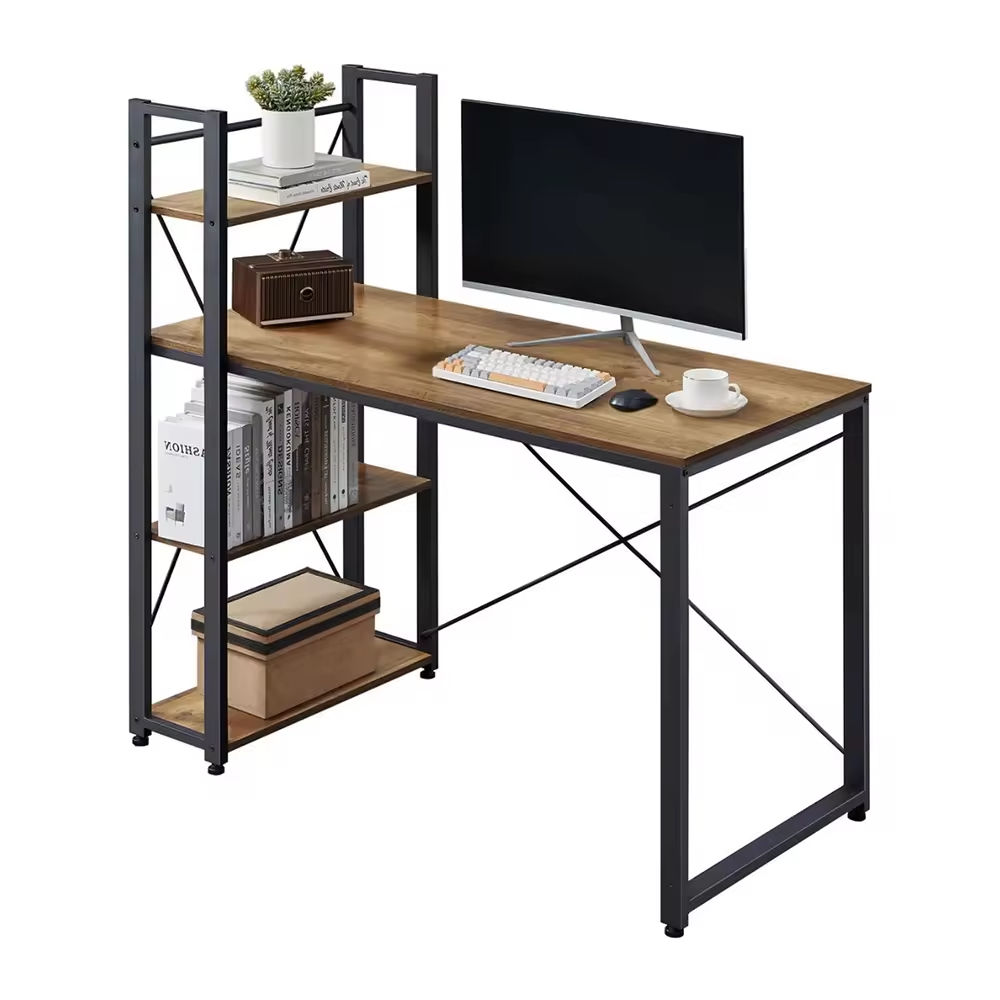 Homerich Traditional Design Modern Durable Rectangle Computer Desk Wood Tabletop Iron Frame Storage Customized Color Home Dining01 Homerich Traditional Design Modern Durable Rectangle Computer Desk Wood Tabletop Iron Frame Storage Customized Color Home Dining - Image 1