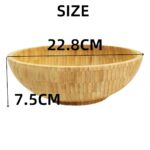 Hot-Sale Addreen Solid Bamboo Wood Salad Bowl Customized Polished Plastic Coated Rectangle Square Design Eco-Friendly Modern - Image 3