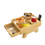 Large Capacity Anti-slip Wood Sofa Armrest Tray Portable Dpill Proof Couch Cup Holder for Bed Car Picnic