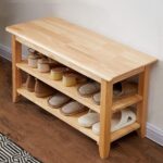 Modern 31.5" Solid Wood Multi-functional Storage Bench with Elegant Panel Design for Living Room Shoe Rack - Image 2